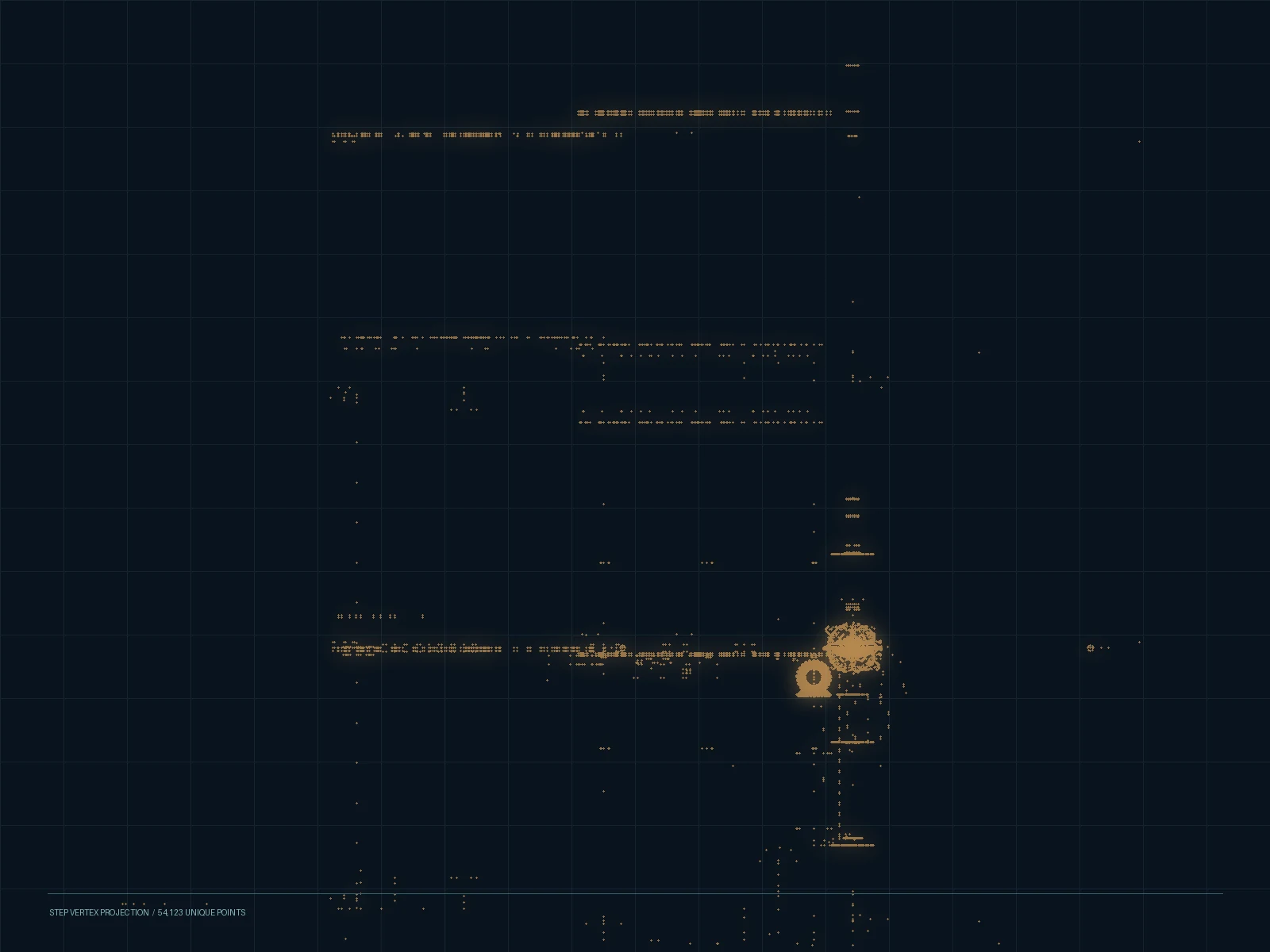 Top projection of geometric points from the intake STEP model.